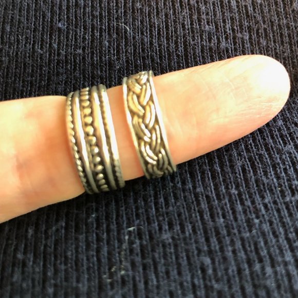 Set of 2 toe rings - adjustable sizing - Picture 1 of 3